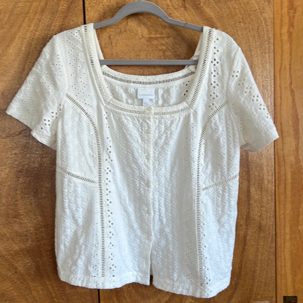Anthropologie crochet stretch top